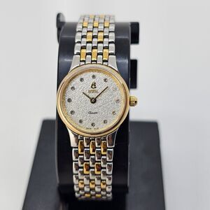 Ernest Borel Women's Watch 21MM Gray Dial Gray Gold Tone Bracelet 6" New Battery